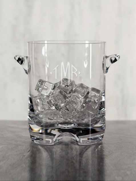 Monogrammed Silver Ice Bucket